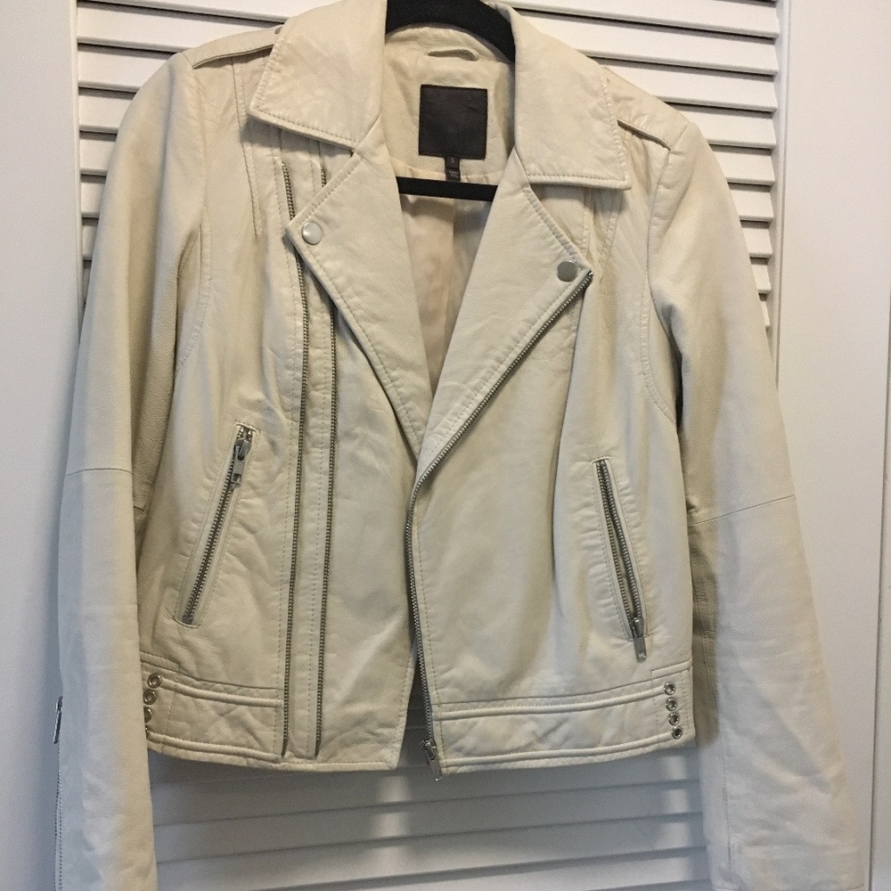Joie Cream Leather Jacket